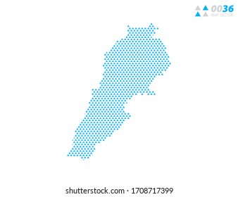 Vector abstract triangle blue of Lebanon map. Organized in layers for easy editing.