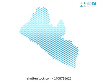 Vector abstract triangle blue of Liberia map. Organized in layers for easy editing.