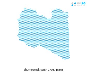 Vector abstract triangle blue of Libya map. Organized in layers for easy editing.
