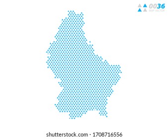 Vector abstract triangle blue of Luxembourg map. Organized in layers for easy editing.