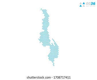 Vektorillustration abstraktes Dreieck blau von Malawi Karte. Organisiert in Schichten für einfache Bearbeitung.