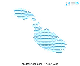 Vector abstract triangle blue of Malta map. Organized in layers for easy editing.