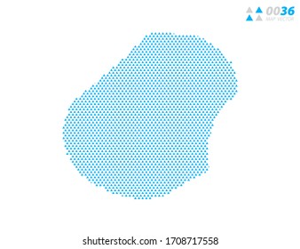 Vector abstract triangle blue of Nauru map. Organized in layers for easy editing.