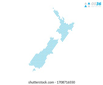 Vector abstract triangle blue of New Zealand map. Organized in layers for easy editing.