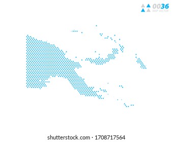 Vector abstract triangle blue of Papua New Guinea map. Organized in layers for easy editing.