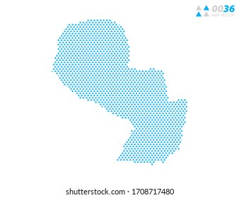 Vector abstract triangle blue of Paraguay map. Organized in layers for easy editing.