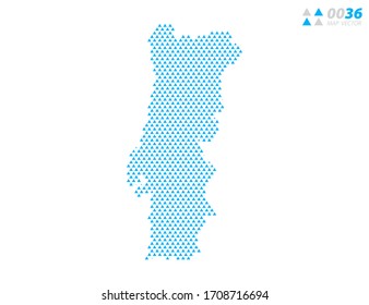 Vector abstract triangle blue of Portugal map. Organized in layers for easy editing.