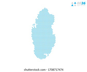 Vector abstract triangle blue of Qatar map. Organized in layers for easy editing.