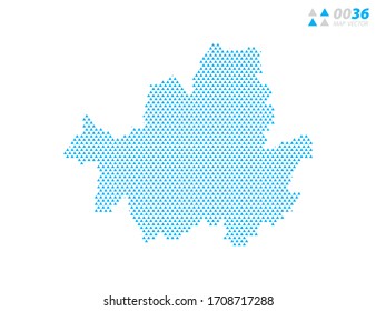 Vector abstract triangle blue of Seoul map. Organized in layers for easy editing.