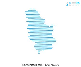 Vector abstract triangle blue of Serbia map. Organized in layers for easy editing.
