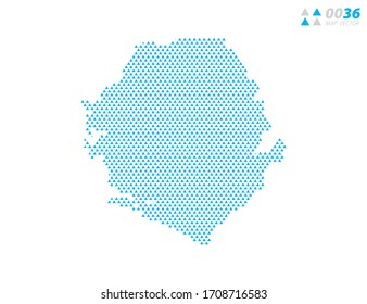 Vector abstract triangle blue of Sierra Leone map. Organized in layers for easy editing.