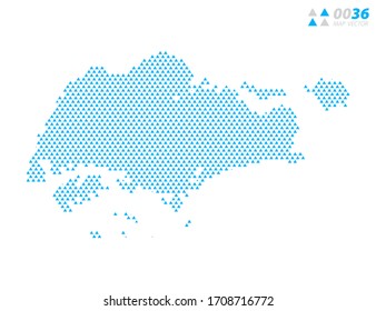 Vector abstract triangle blue of Singapore map. Organized in layers for easy editing.
