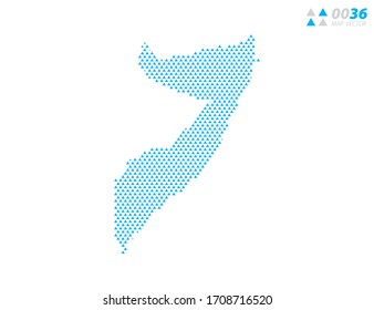 Vector abstract triangle blue of Somalia map. Organized in layers for easy editing.