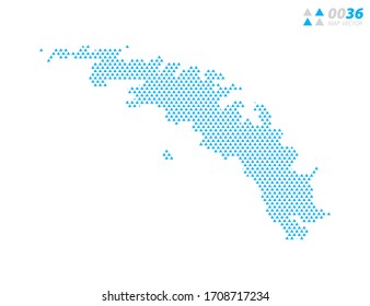 Mapa del triángulo abstracto vectorial azul de Georgia del Sur. Organizado en capas para una edición sencilla.