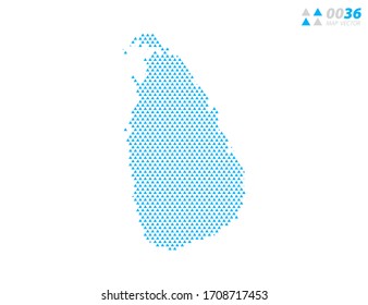 Vector abstract triangle blue of Sri Lanka map. Organized in layers for easy editing.