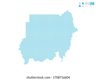 Vector abstract triangle blue of Sudan map. Organized in layers for easy editing.