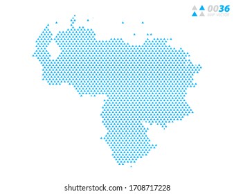 Vector abstract triangle blue of Venezuela map. Organized in layers for easy editing.