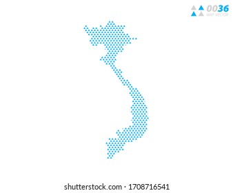 Vector abstract triangle blue of Vietnam map. Organized in layers for easy editing.