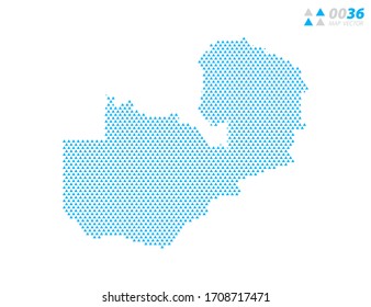 Abstraktes, dreieckiges Blau der sambischen Karte. Organisiert in Schichten für einfache Bearbeitung.