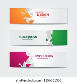 Vector abstract triangle design banner template full color