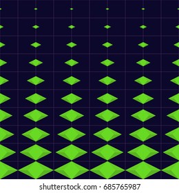 Vector Abstract Triangle Geometric Seamless Purple and Green Graphic Illusion Pattern Design