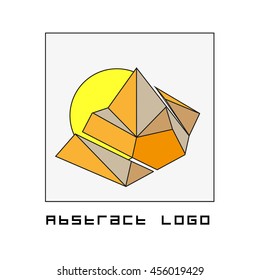 Vector abstract triangle logo template. Artistic color geometric shape outline isolated on white background. Flat logo for business.