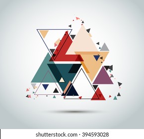 Vector abstract  with triangle on gray background