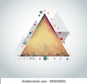 Vector abstract  with triangle on gray background