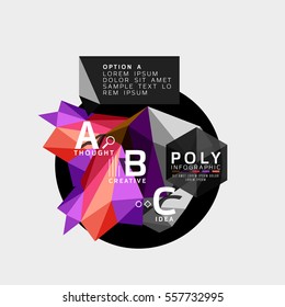 Vector abstract triangle option infographic template
