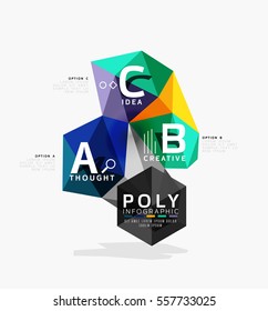 Vector abstract triangle option infographic template