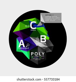 Vector abstract triangle option infographic template