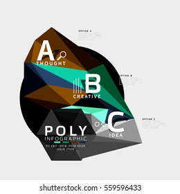 Vector abstract triangle option infographic template