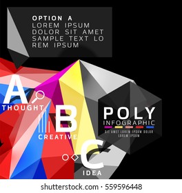 Vector abstract triangle option infographic template