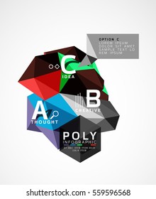 Vector abstract triangle option infographic template