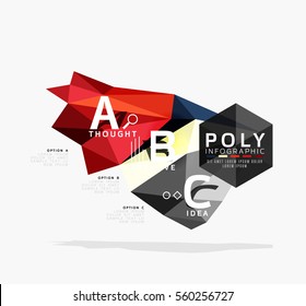 Plantilla de infografía de la opción de triángulo abstracto vectorial