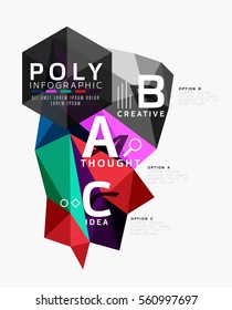 Vector abstract triangle option infographic template