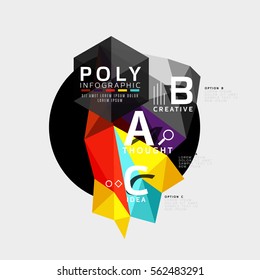 Vector abstract triangle option infographic template