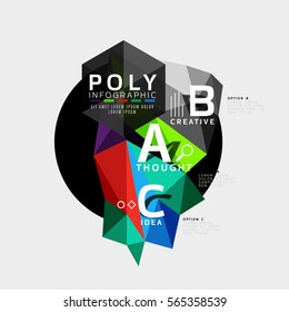 Plantilla de infografía de la opción de triángulo abstracto vectorial