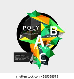 Vector abstract triangle option infographic template