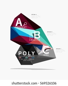 Vector abstract triangle option infographic template