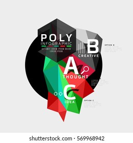 Vector abstract triangle option infographic template