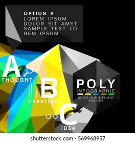 Vector abstract triangle option infographic template