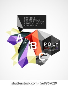 Vector abstract triangle option infographic template