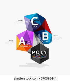 Vector abstract triangle option infographic template