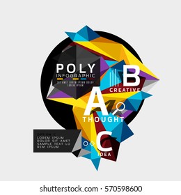 Vector abstract triangle option infographic template