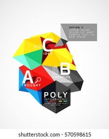 Vector abstract triangle option infographic template