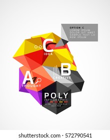 Vector abstract triangle option infographic template