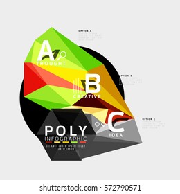 Vector abstract triangle option infographic template