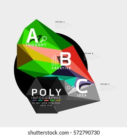 Plantilla de infografía de la opción de triángulo abstracto vectorial