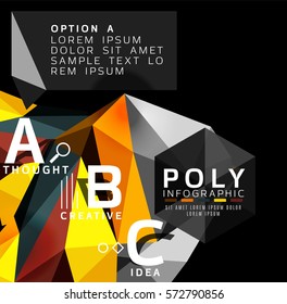 Plantilla de infografía de la opción de triángulo abstracto vectorial